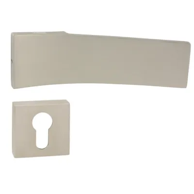 Produktbild von DOMINO Türgriff Drückergarnitur PZ - Profilzylinder Set | Vierkant-Rosette | Türklinke für Zimmertür, Bürotür, Kellertür & Innentür | Türbeschläge aus Znal | Bronze Türdrückergarnitur | XO-QR M91
