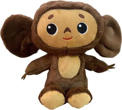 A plush toy of a brown bear-like creature with large ears, sitting and facing forward.