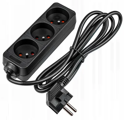Image de MojeLedy PS-370 Prolongateur 3 prises 1,5m noir avec terre 13A