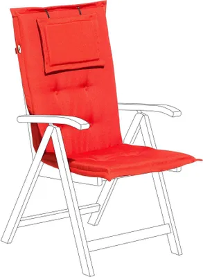 Obrázok produktu pre BELIANI Sedací vankúš červená polyester jednofarebný bez vzoru poduška na záhradnú stoličku moderný klasický štýl záhrada exteriér