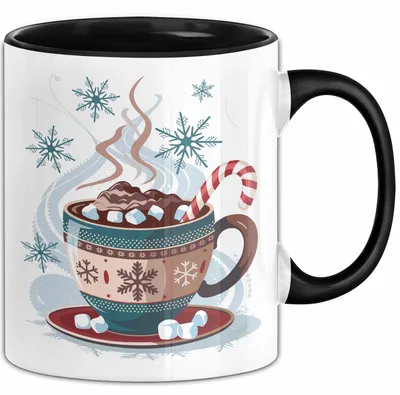 Produktbild von Winterzeit Tasse Geschenkidee für Schneeliebhaber (Schwarz)