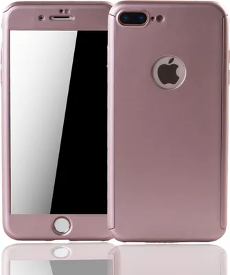 Produktbild von Handyhülle Schutzhülle für Apple iPhone 7 Plus Full Case Cover Displayschutz 360 Rosa