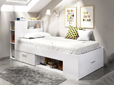 Image de Adrielle - Lit pour Enfants, Blanc, Rangement