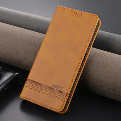 Produktbild von Leder Hülle für Xiaomi Redmi Note 13 5G, Klapphüllen Brieftasche Magnetverschluss Ständer Schutzhülle Gelb