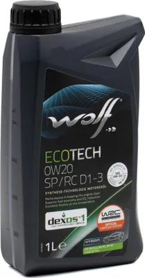Produktbild von WOLF Ecotech SP/RC D1-3 für 0W-20 1 Liter Motoröl Motorenöl Vollsynthetisch Acura SFU Buick SFU Cadillac SFU Chevrolet SFU MS-6395 9.55535-CR1 Öl
