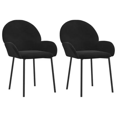 Produktbild von vidaXL Esszimmerstühle 2 Stk. Schwarz Samt