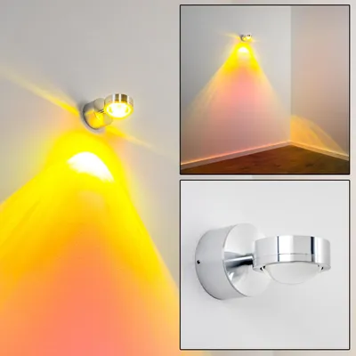 Produktbild von Beura »Beura« runde LED Wandlampe aus Metall u. Glas in Aluminiumgebürstet
