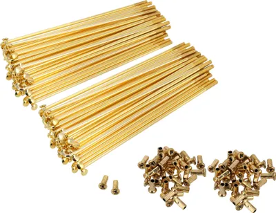 Immagine prodotto di Set: 2x raggi con capezzolo, oro, 143,5 mm, M3.5 (16 pollici / freno a tamburo)