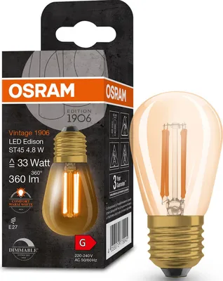 Image de 1906 Led Mini Edison Clair Fil Or 4.8w E27 Chaud - Osram
