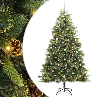 Obrázek produktu pro vidaXL Umělý skládací vánoční stromek se šiškami 240 cm