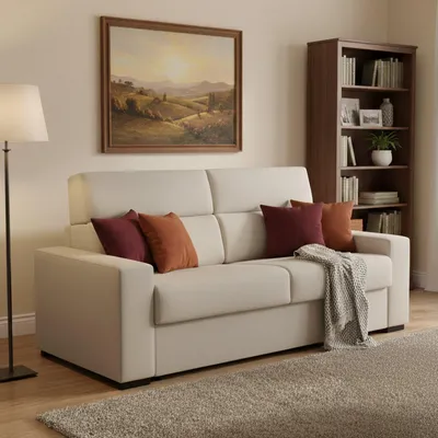 Immagine prodotto di Casabona - Divano Letto 2 Posti, 180x95 cm Beige, Sfoderabile Italy