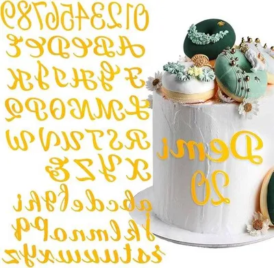 Image de 54 décorations de gâteau en acrylique pour les anniversaires, les mariages et les fêtes