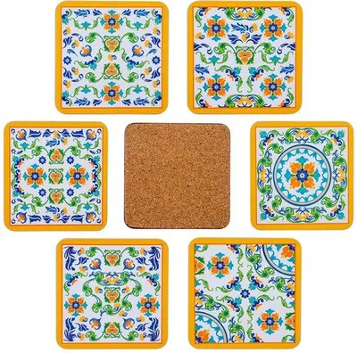Obrázek produktu pro Sada 6 podtácků z korku, 10 cm, čtvercové