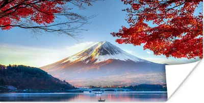 Produktbild von MuchoWow® Poster Der japanische Berg Fuji in Asien im Herbst 150x75 cm - ohne Rahmen
