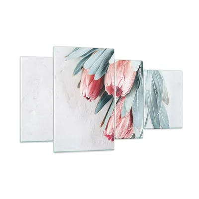 Produktbild von Bilder auf glas - 4 Teile - Blume Eukalyptus Australier - 120x70cm - Glasbilder - Wandbilder - Bilder - Wanddekoration aus Glas - Glas Bilder - Wandbild auf Glas - GDL120x70-5016