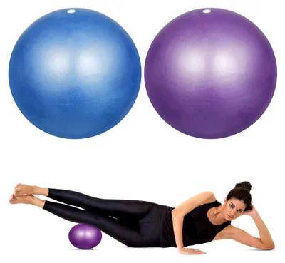 Produktbild von 2 Stück 23 cm Pilates Ball Klein Rutschfester & Leichter Soft Gymnastikball, Blau und Lila