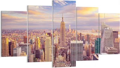 Produktbild von Bild auf Leinwand - Leinwandbild - New York Stadt - 160x85cm - Wand Bild - Wanddeko - Wandbilder - Leinwanddruck - Bilder - Kunstdruck - Wanddekoration - Leinwand bilder - Wandkunst - EA160x85-3638