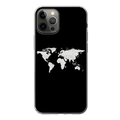 Produktbild von MuchoWow® Handyhülle Schutzhülle Hülle für iPhone 13 Pro Weltkarte - Muster - Schwarz Silikon Softcase Handy Hülle - Handy-Tasche