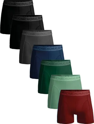Produktbild von Muchachomalo Herren Boxershorts – 7er Pack – Baumwolle Stretch – Bequeme Unterwäsche – Größe XL - U-SOLID1010-196-DP