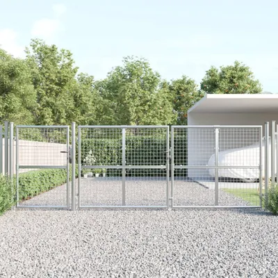 Obrázok produktu pre The Living Store Sieťová záhradná brána Silver 400x175 cm Pozinkovaná oceľ