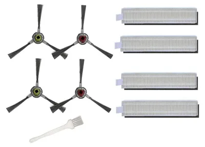 Produktbild von Ersatzteile für Ecovacs Deebot OZMO Slim 10 Robotics Staubsauger - 8 Filter Hepa 4 Seitenbürsten 1 * Reinigungsbürste, Zubehörset, 13 Stück