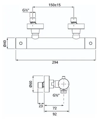 Produktbild von Herzbach LIVING Thermostat-Brausebatterie Aufputz rund Edelstahl