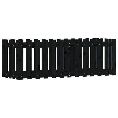Produktbild von Hochbeet Latten-Design Schwarz 150x50x50 cm Massivholz Kiefer