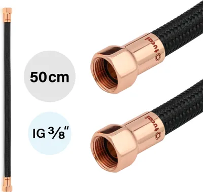 Produktbild von Flexschlauch DN8 IG/IG 3/8" -500mm Schwarz Rosegold