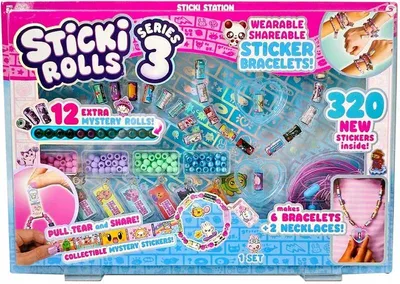 Obrázek produktu pro Sada nálepek Sticki Rolls Sticki Station série 3 – náramky s nálepkami, které lze nosit a sdílet