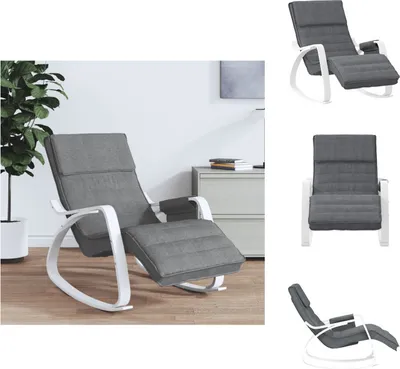Zdjęcie produktu dla vidaXL Fotel bujany ciemnoszary materiał - Fotele bujane