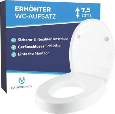 Produktbild von ForeverSenior Toilettensitzerhöhung 7,5 cm mit Absenkautomatik für O-Toilette