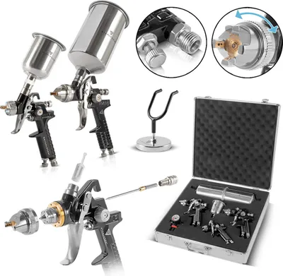 Produktbild von STAHLWERK HVLP Lackierpistolen Set SGS-1125 ST 21 Teile 3 Lackierpistolen