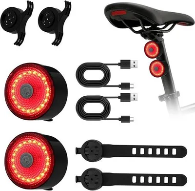 Obrázek produktu pro Bezpečnostní světlo na kolo – ultra silný svit – 60 lm – dobíjitelné přes USB-C – 5 režimů – vodotěsné – bezpečnost na silnici