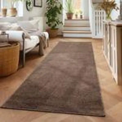 Produktbild von Weicher Teppich mit einfarbigem Design - Moderner Look für Wohnzimmer und Schlafzimmer, Größe: 60 x 100 cm, Farbe: Mokka