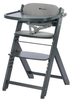 Produktbild von Bebeconfort Timba 2 + Kissen, Mitwachsender Hochstuhl, 6 Monate – 10 Jahre, abnehmbares Tablett, verstellbarer Sitz und Fußstütze, Grey Mist