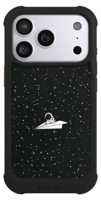 Produktbild von NIVOCASE Hülle für Apple iPhone 17 Pro  Stoßfeste Handyhülle NIVOmax Case Schwarz Astronaut Comic Papier