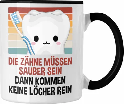 Produktbild von Trendation - Zahnarzt Tasse Geschenk für Zahnarzt Zahnärztin Lustiger Spruch Geschenkidee Geburtstag (Schwarz)