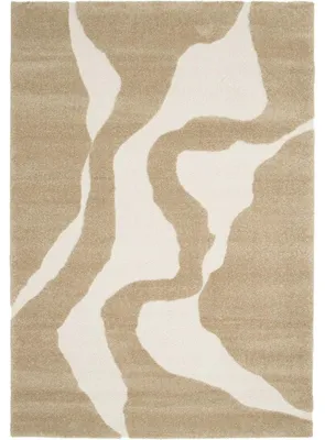 Produktbild von Weicher Teppich mit geometrischem Relief Beige 160x230