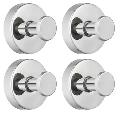 Produktbild von Saugnapfhaken für Dusche/Badewanne, robust, abnehmbar, für Handtücher, Bademäntel, Luffaschwämme – kein Bohren erforderlich, Edelstahlhaken für Glas, Spiegel, Fliesen, Küche (4 Stück), verchromt