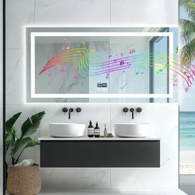 Produktbild von LED-Badezimmerspiegel – Spiegel für das Badezimmer – Wandspiegel – Schminkspiegel – beleuchteter Spiegel – 160x80 cm