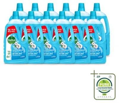 Produktbild von 12 x Dettol Power & Fresh Allesreiniger Katoenfrisch - 2 l - Großpackung - 12 Stücke