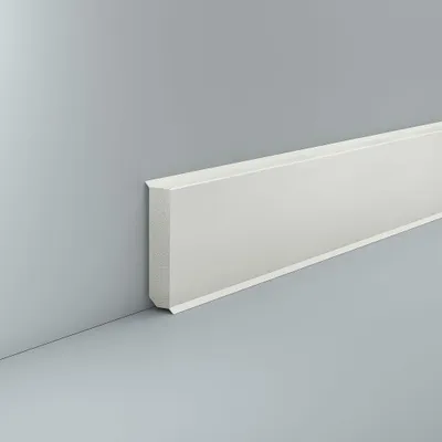 Produktbild von Sockelleiste Kunststoff 12 x 60 Hartschaum RAL 9016 PVC Dichtlippe Feuchtraum