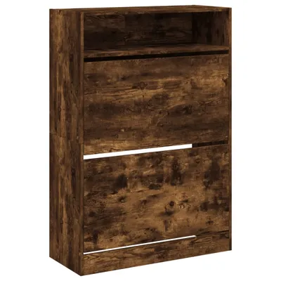Obrázok produktu pre vidaXL Skriňa na topánky s 2 chlopňami, údený dub 80x34x116 cm