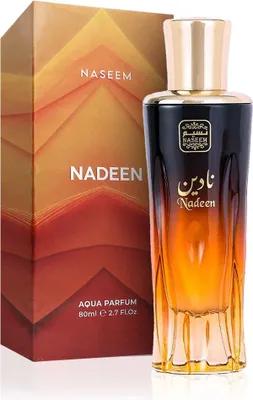 A perfume bottle and its box are displayed against a white background.