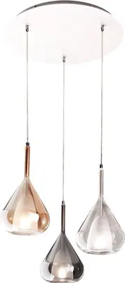 Immagine prodotto di Lampadario a sospensione Lila a Led in metallo e vetro borosilicato 3481-47-297 Fabas Luce