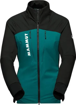 Mammut Aenergy IN Hybrid Jacke für Damen in Schwarz und Petrol mit Stehkragen und Reißverschluss