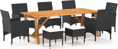 Produktbild von 9-tlg. Garten-Essgruppe Schwarz