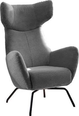 Produktbild von KAWOLA Sessel LOTTE Ohrensessel Cord grau