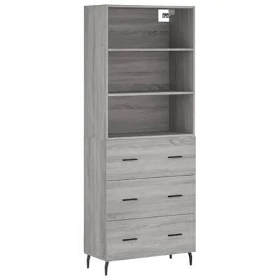 Produktbild von Highboard Grau Sonoma 69,5x34x180 cm Holzwerkstoff
