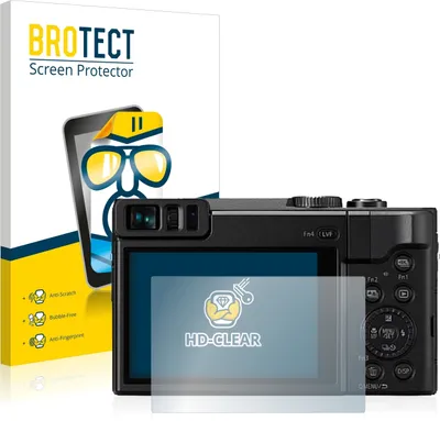 Produktbild von 2x Für Panasonic Lumix DC-TZ91 Schutzfolie BROTECT Displayschutz Display Schutz Folie Klar Transparent